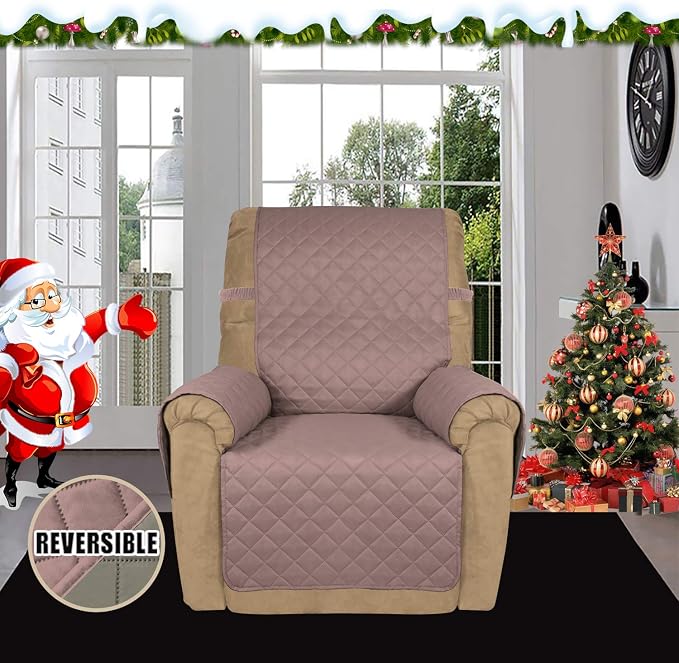 Easy-Going Reversible Couch Cover, Recliner 19 in, Pink/Beige | Machine Washable Slipcover For Dogs, Water Resistant Furniture Mat For Living Room, Non-Slip Sofa Cover, Pet Friendly - Image 2