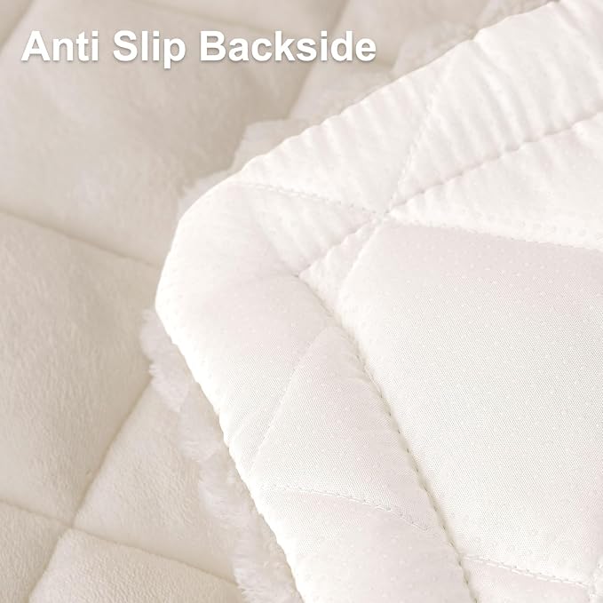 Smiry Non Slip Couch Cover for Dogs, Fuzzy Plush Pet Sofa Protector | Washable Furniture Cover for Large Dogs & Cats, Scratch & Dirt Resistant, For 3 Cushion Couch, White, 27.6"x88" - Image 7