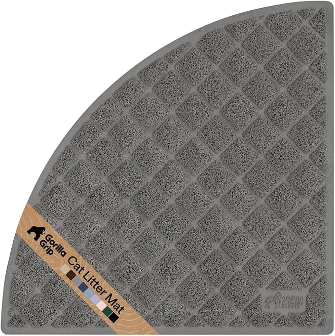 GORILLA GRIP Cat Litter Box Mat, 32x32, Cushioned Coil Mesh Litter Trapping Mats, Scatter Control Supplies for Less Mess, Phthalate Free, Ultra Deep Catch Grooves, Rinse or Vacuum to Clean, Gray by Unknown