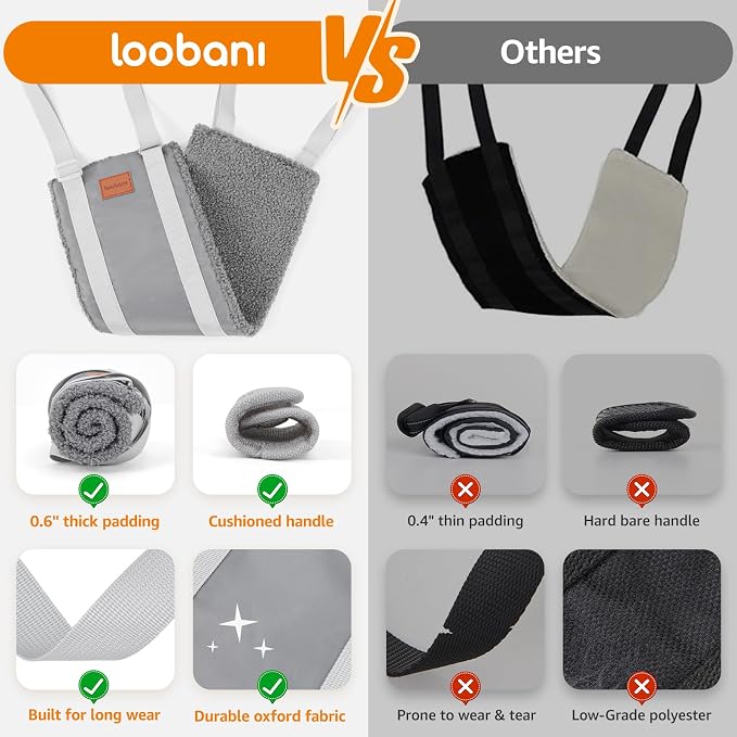 LOOBANI Dog Sling for Large Dogs Hind Leg Support Injury Rehabilitation | Walking & Stair Assistance, Senior Dog Mobility, Padded Comfort, Adjustable Fit, Lightweight Nylon, Soft Plush Lining - Image 7
