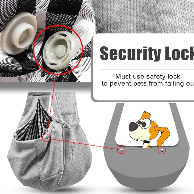 Tomkas Dog Cat Carrier Sling Classic Pocket & Classic Strap(S,Grey) - Image 6
