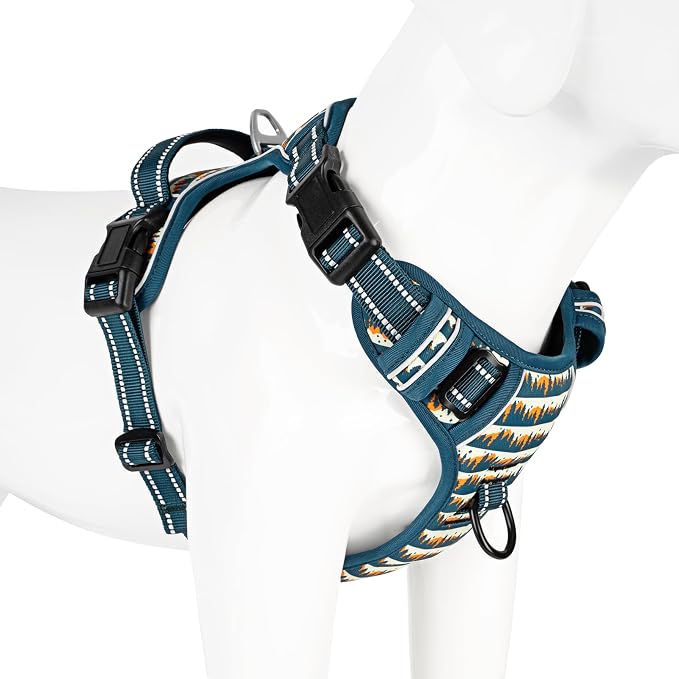 Timos Dog Harness, No Pull Large Sized with 3 Buckles, Sunset Valley, XL | Reflective, No Choke, Easy On & Off, Adjustable Soft Padded, Front & Back 2 Clips and Control Handle for Walking Training - Image 8