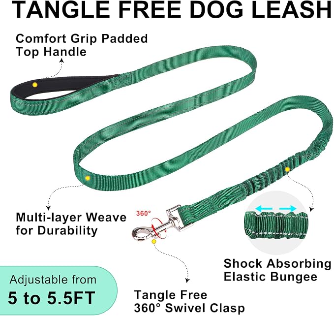 BEAUTYZOO Dog Harness for Large Dogs,No Pull Step in Pet Vest and Leash Set | Breathable Mesh with Handle, Reflective, Adjustable No Choke Escape Proof, Lightweight, Easy Control for Walking, Green L - Image 5