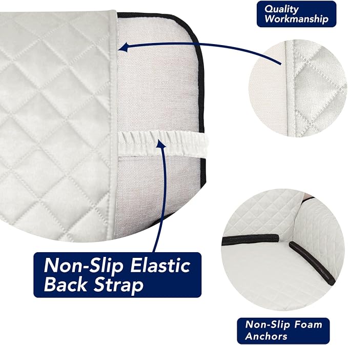 PureFit Reversible Quilted Couch Covers for Dogs Oversized Sofa Cover 78” | Ivory/Ivory, Water Resistant Couch Protector, Washable Pet Couch Cover with Non Slip and Elastic Straps For Kids - Image 3