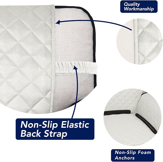 PureFit Reversible Quilted Couch Covers for Dogs Sofa Cover 4 Seater 88" | Ivory/Ivory, Water Resistant Couch Protector, Washable Pet Couch Cover with Non Slip and Elastic Straps For Kids - Image 3