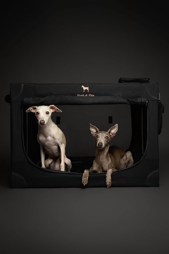 Noah & Paw Collapsible Dog Crate 30 Inches, Large Dog Crate for Large Medium Breeds, Travel Kennel for Car, Including Pet Mat for Pet Cage, 2 Storage Pockets, Handbag, 10mm Locking Zipper 30*21*21 - Image 3