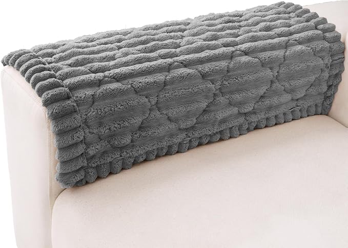 Couch Arm Covers, Sofa Arm Cover, 100% Waterproof Armrest Covers, Anti-Slip Pet Proof Armrest Protectors for Couch Loveseat Armchair Headrest, Only 1 Single Arm Cover(Dark Gray, 27.5"x27.5") by LavishCover