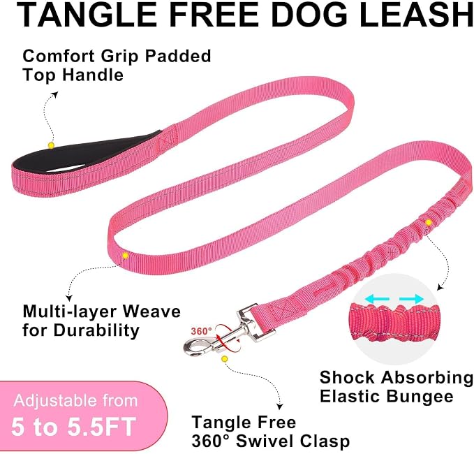 BEAUTYZOO Dog Harness Medium Sized and Leash Set, No Pull Step in Pet Vest | Breathable Mesh with Handle, Reflective, Adjustable No Choke Escape Proof, Lightweight, Easy Control for Walking, Pink M - Image 8