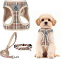 PUPTECK Dog Harness, Collar and Leash Set No Pull for Small Medium Sized | Plaid Puppy Step-in Escape Proof Reflective No Choke Pet Cat Adjustable Walking Vest by PUPTECK