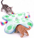 PetsBusy Automatic Hide &Seek Interactive Cat Toys for Indoor Cats,[Week-Long Big Battery] Rechargeable Smart Touch-Activated Kitten Toy with Moving Rainbow Tail for Bored Adult Cats, by HappypetschoosePetBusy