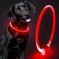 Led Dog Collar - Waterproof Lighted Doggie Collars for Night Rechargeable, High Visibility TPU Cuttable Lighted Pet Collar (Red) by Domagiker