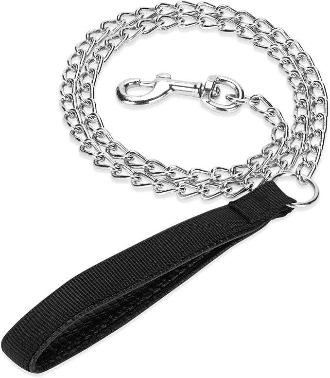 Metal Chain Heavy Duty Dog Leash, 6 ft. x 3.0 mm Black by SGODA
