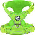 PoyPet No Pull Dog Harness, Reflective Vest with 2 Leash Clips & Handle | Lockable Neck Release Buckle, No Choke, Adjustable, Soft Padded, for Walking Training, Green Matching Trim, Small by PoyPet