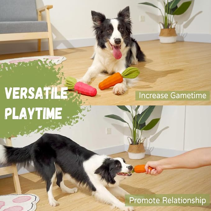 MewaJump Dog Chew Toys for Aggressive Chewers, Rubber Squeaky Dog Toys - Image 4