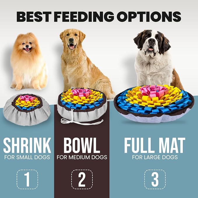 PET ARENA Adjustable Snuffle Mat Dog Puzzle Toy for Slow Feeding | Promotes mental stimulation and reduces boredom with interactive feeding fun for small and large breeds, indoors or outdoors. - Image 2