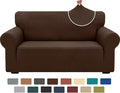 XINEAGE Stretch Jacquard Loveseat Cover, Non Slip Sofa Slipcover for Dog | High-Stretch Fabric. Wear-Resistant, Pet Friendly. Easy Install & Washable for Living Rooms, Offices.Coffee by XINEAGE