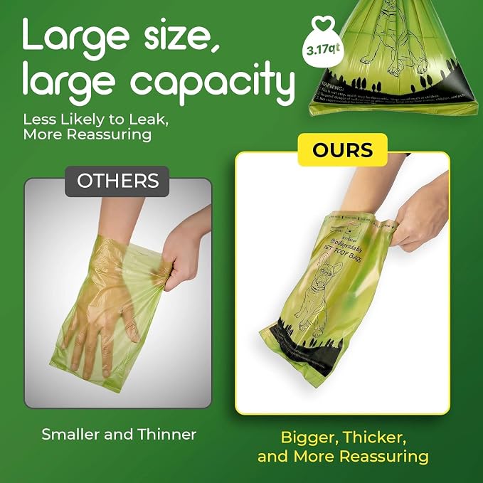 ATIFBOP Biodegradable Dog Poop Bags 150 Count 10 Rolls with Dispenser, Thicken and Leak Proof Poop Bag Holders for Leashes(Scented) - Image 3
