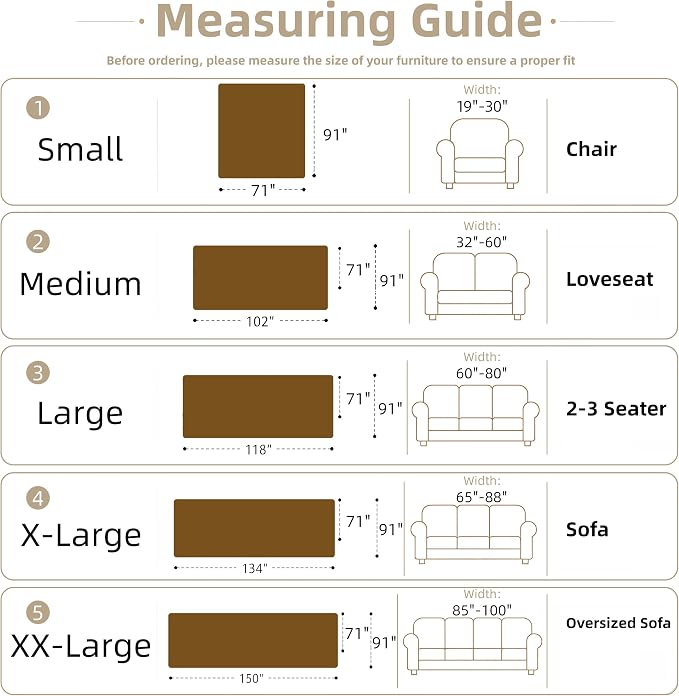 Couch Cover for Dogs Washable Sofa Cover, Sectional Couch Covers, Sofa Covers for 2 Cushion Couch, Non Slip Stripe Sofa Slipcovers Furniture Protector (Floral ‌Brown 91x102) - Image 2