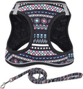 Mihqy Step in Dog Harness and Leash Set, Breathable Mesh, Black Bohemia,L | Reflective, Adjustable No Pull Harnesses for Small Medium Dogs, Lightweight Vest Harnesses, Fashion Design by Mihqy