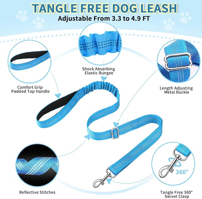 Lukovee Small Dog Harness and Leash Set, No Pull Soft Padded Vest | Both Neck & Chest Adjustable, Reflective, Puppy Harness with 4ft Lightweight Anti-Twist Dog Leash for Small Dogs (LBL, XS) - Image 3