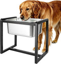 Adjustable Height Elevated Large Dog Water Bowls with Stainless Steel Bowls and Metal Stand，4-Level (8/10/12/14 Inches) Pet Bowl for Dogs for Large Medium Dogs - Durable, Easy to Clean (2.4gallon) by Unknown