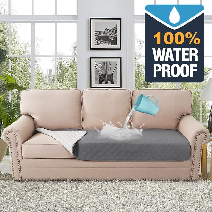 H.VERSAILTEX Couch Cover for Dogs Washable 100% Waterproof Sofa Cushion Cover Dog Bed Cover Non-Slip Pet Blanket for Sofa Cushion Protector, 35" x 82", Grey - Image 3