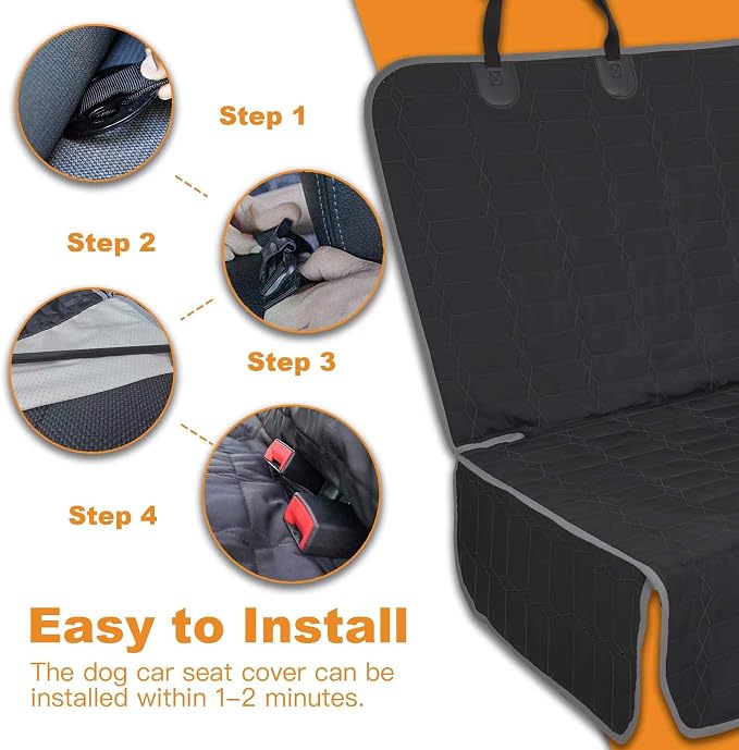 Reliadura Dog Car Seat Cover for Back Seat,Washable Bench Seat Cover for Truck,Nonslip Backseat Cover Protector for F150/Ram1500/GMC Sierra/Toyota/Chevrolet Silverado,Car Seat Covers for Dogs - Image 4