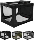Veraste 30" Soft Collapsible Travel Dog Crate for Medium Dogs,Black | 4-Door Foldable Travel Crate,breathable mesh, foldable with storage bag by Veraste
