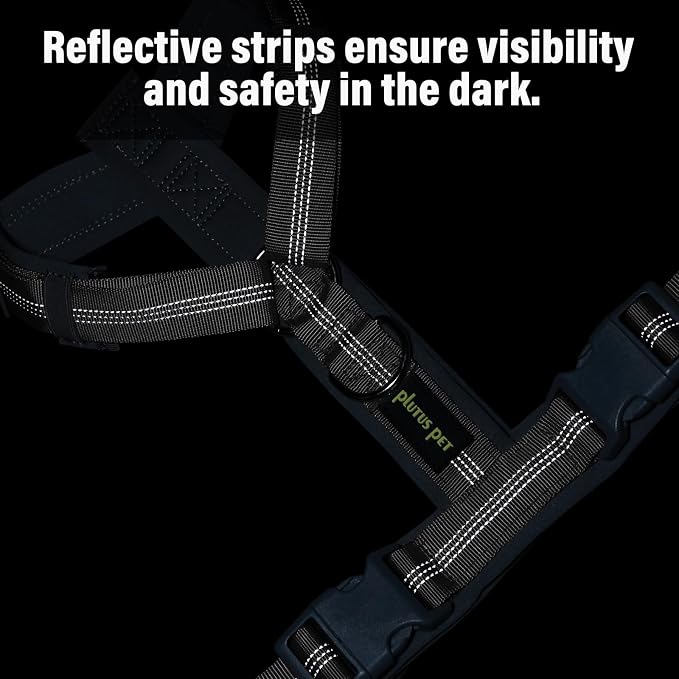Plutus Pet No Pull Dog Harness, Adjustable Nylon Harness with Soft Padding | Reflective with Front Clip, Heavy Duty for Training and Walking, for Small Medium Large Dogs, Gray, S - Image 5
