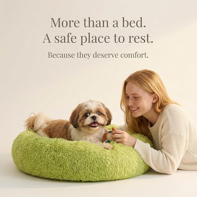 nononfish Calming Donut Dog Bed for Small Dogs,Soft Plush Pet Bed | Soft calming donut bed with plush comfort and raised edge support for small dogs. - Image 8