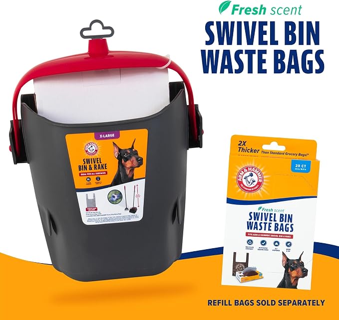Arm and Hammer Heavy-Duty Dog Pooper Scooper for XL Dogs, Yard Cleanup | Heavy Duty Design Built for XL Dogs and Outdoor Yard Use, Includes an Attached Bag Holder and 2 Waste Bags Included - Image 8
