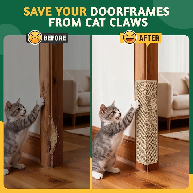 ENONCI Door Protector from Cat Scratching 19.6x7.8 Cat Wall Corner Scratcher - Image 3