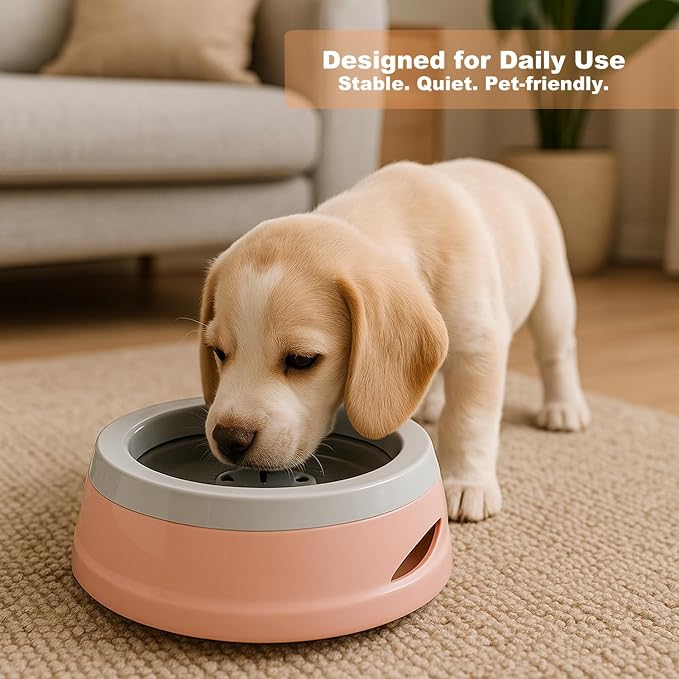 25oz Dog Water Bowl for Small/Medium Pets – Spill-Proof and No-Splash Slow Drinking Pet Water Dispenser, Portable Non-Slip Feeder Bowl for Travel, Car, Crate, and Home Use - Pink - Image 7