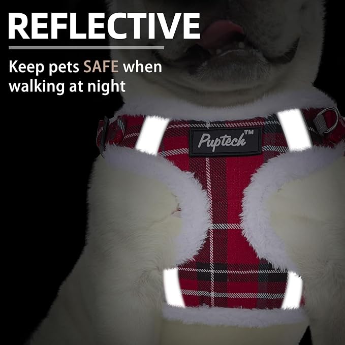 PUPTECK Dog Harness and Leash Set Medium Sized, Step in No Pull Adjustable Puppy Cat Harness Reflective Pet Vest - Image 4