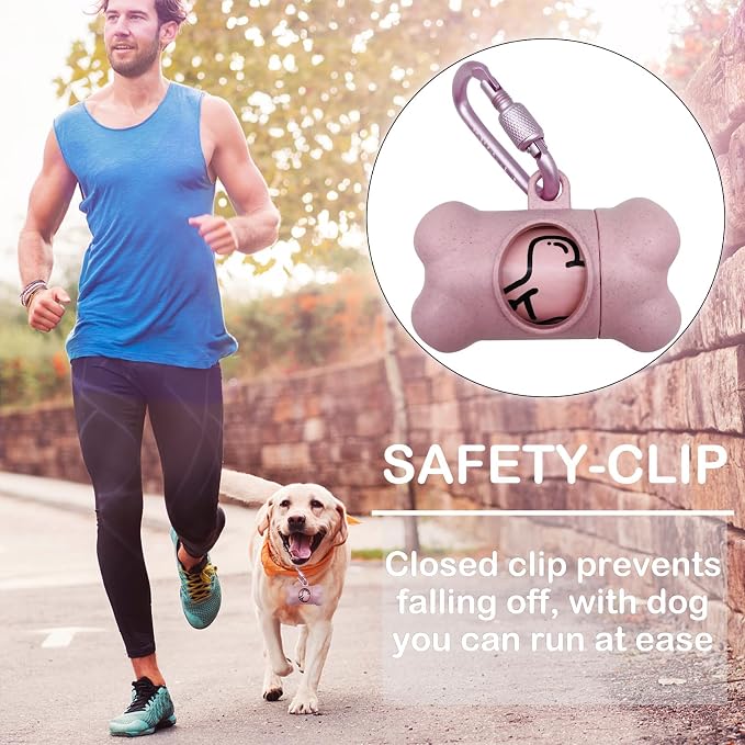 Dog Poop Pickup Bags Holder Dispenser with Standard-Sized Leak-Proof Scented Doggy Waste Bags and Carabiner with Safety Lock&Fastener Never Loose on Leash Lead Again (2 Holders 30 Bags, Pink) - Image 4