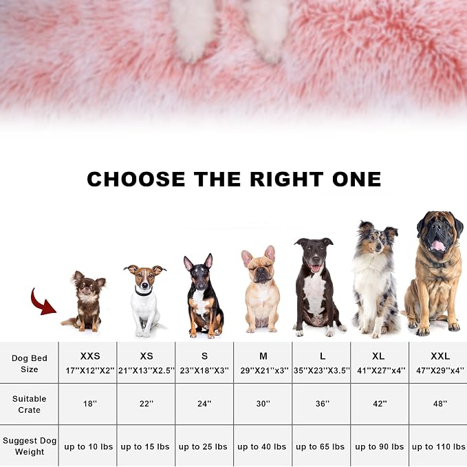 Bedfolks Waterproof Dog Crate Bed with Removable Washable Cover, Plush Faux Fur Pad, Extra Large, Fluffy Kennel Bed, 41"x27", Pink - Image 7