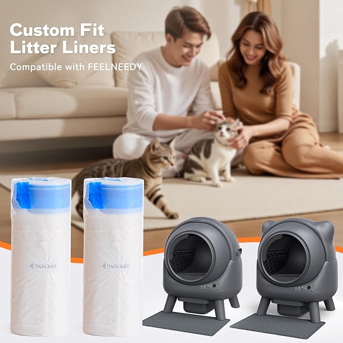 Replaced Trash Bags-3 Rolls, 60 Packs FEELNEEDY Cat Litter Box Waste Bag for S20-A Automatic Self-Cleaning Cat Litter Box - Image 3