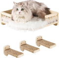 Cat Wall Shelves with 3 Steps Scratch Post, Climbing Shelf and Hammock for Indoor Cats (Wood) by CoolEx