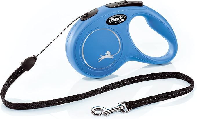 FLEXI® Classic Cord Retractable Dog Leash, Small, 16 ft - Blue | German engineered, original flexi leash, durable quality for dogs up to 26 lbs, tangle-free, walking, reliable brake system by Flexi