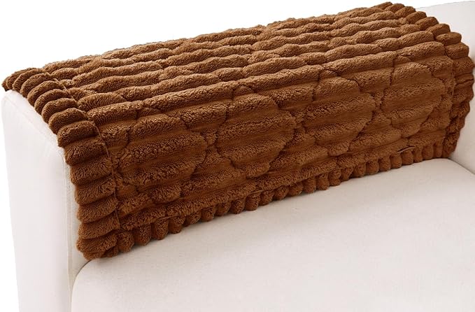 Couch Arm Covers, Sofa Arm Cover, 100% Waterproof Armrest Covers, Anti-Slip Pet Proof Armrest Protectors for Couch Loveseat Armchair Headrest, Only 1 Single Arm Cover (Dark Coffee, 27.5"x27.5") by LavishCover