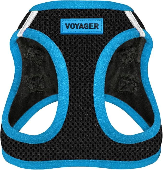 Voyager Step-in Air Dog Vest Harness - Black/Blue Trim, X-Large | 20.5 - 23" in Chest, Reflective Bands, All Weather Breathable Air Mesh, Cats Compatible, Lightweight, Fast Drying by BestPetSuppliesLLC