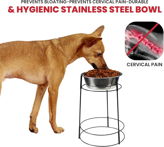 SPOT Hi Rise Single Diner Elevated Dog Feeder, 2qt Stainless Steel Bowl, Durable Wire Stand, Hygienic, Easy to Clean, Promotes Proper Posture for Tall Pets, Ideal for Medium and Large Breeds, 14.25in - Image 6