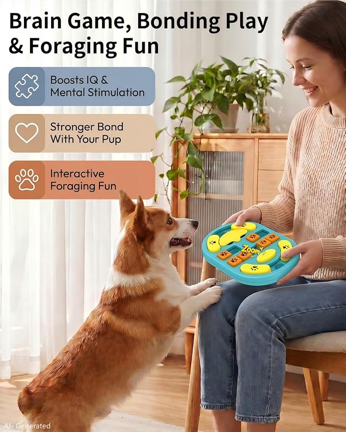 Dog Puzzle Toy, Interactive Enrichment Treat Food Puzzles, Blue | Mental & Brain Stimulation, Slow Feeder, For Smart Puppy Small Medium Large Dogs Cats - Image 2