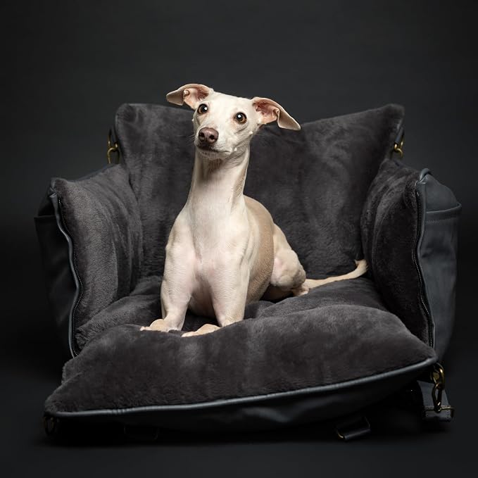 NOAH & PAW Small Dog Car Seat for Small Medium Pets with Harness Clip, 4X Safety Feature, Washable Dog Seat for Car, Orthopedic Foam Wrapped with Plush, Vegan Leather - Image 6