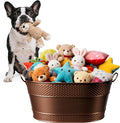 Copper Metal Dog Toy Storage Bin, 25-Quart | Sturdy Oval Design with Handles, Easy Toy Access and Carrying, Suitable for Living Rooms by blupup
