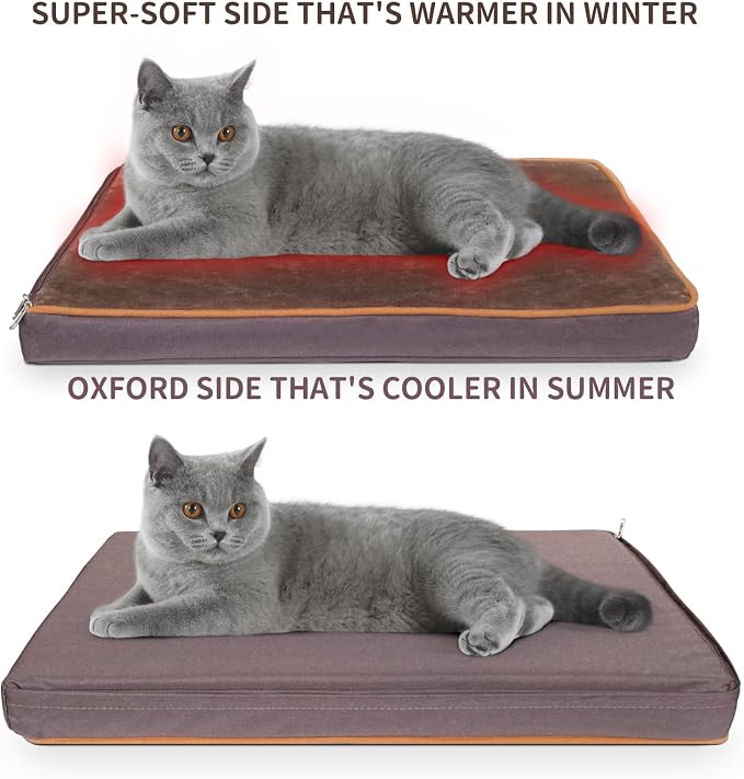 NAMOTEK Outdoor Heated Pet Bed for Cats Dog in Winter with Orthopedic Foam Base Auto Constant Temperature Electric Heating Pad & Waterproof Liner for Dog House Cabin Cot Doorway(19.7"Lx15.7"Wx1.7"Th) - Image 7