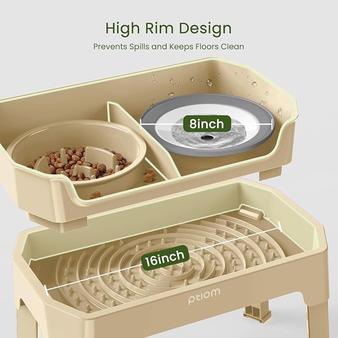 4-in-1 Elevated Dog Bowls with Adjustable Stand, Slow Feeder & Water Bowls - Image 5