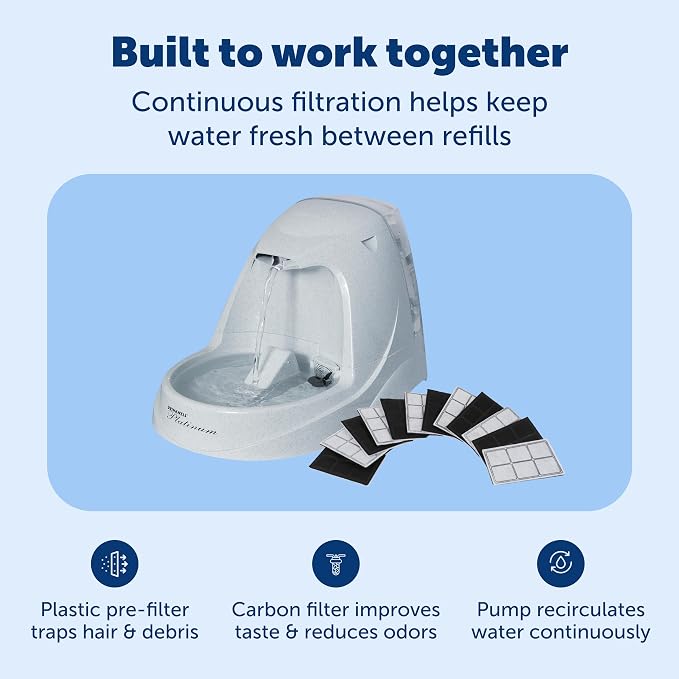 PetSafe Drinkwell Platinum Cat Fountain, Includes 12 Carbon Filters | 168 Oz Capacity, Falling Stream Encourages Drinking, Adjustable Flow, Top-Shelf Dishwasher Safe, 12 Filters Included - Image 3