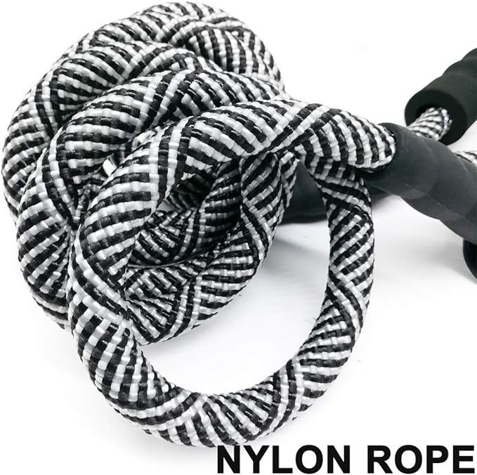 MayPaw Heavy Duty Rope Dog Leash, 3/4/6/7/8/10/12/15/20/30 FT Nylon Pet Leash, Soft Padded Handle Thick Lead Leashes for Large Medium Dogs (Black, 1/2" * 10') - Image 4