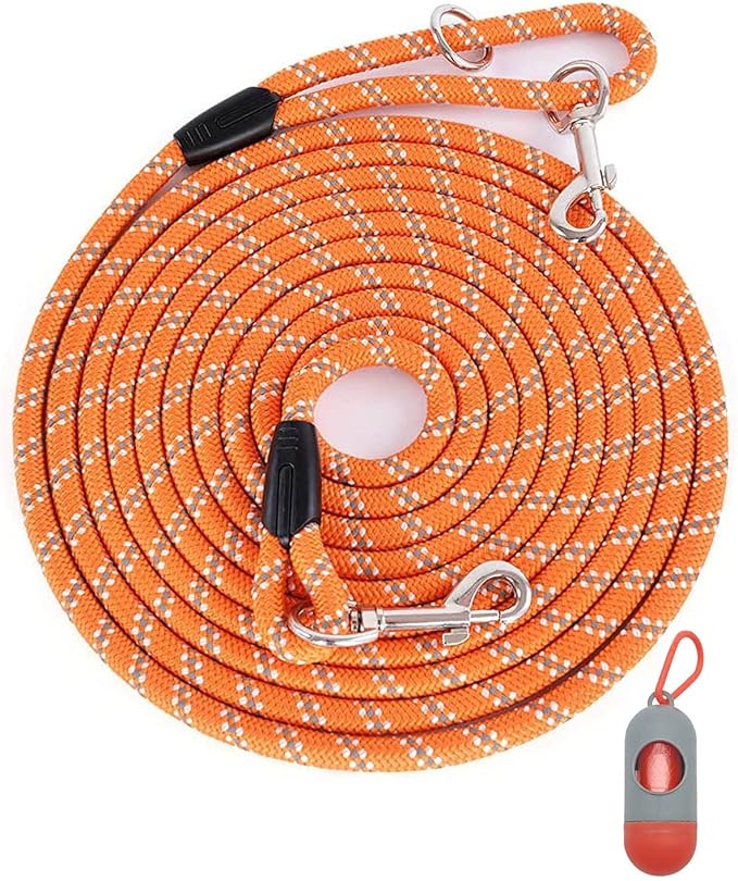 Long Dog Leash for Dog Training 10FT 16FT/30FT/50FT/100FT, Reflective Threads Rope Dog Leash, Heavy Duty Dog Lead for Large Medium Small Dogs Walking Playing, Camping, or Yard by Lanwandeng